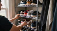 I Put Dollar Tree Wire Cabinet Shelves In My Closet For Smart Shoe Storage