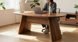 Don't Put Your Desk Against The Wall — This 'Bean Desk' Is How The Design Crowd Is Making The Most Of Their Small-ish Spaces