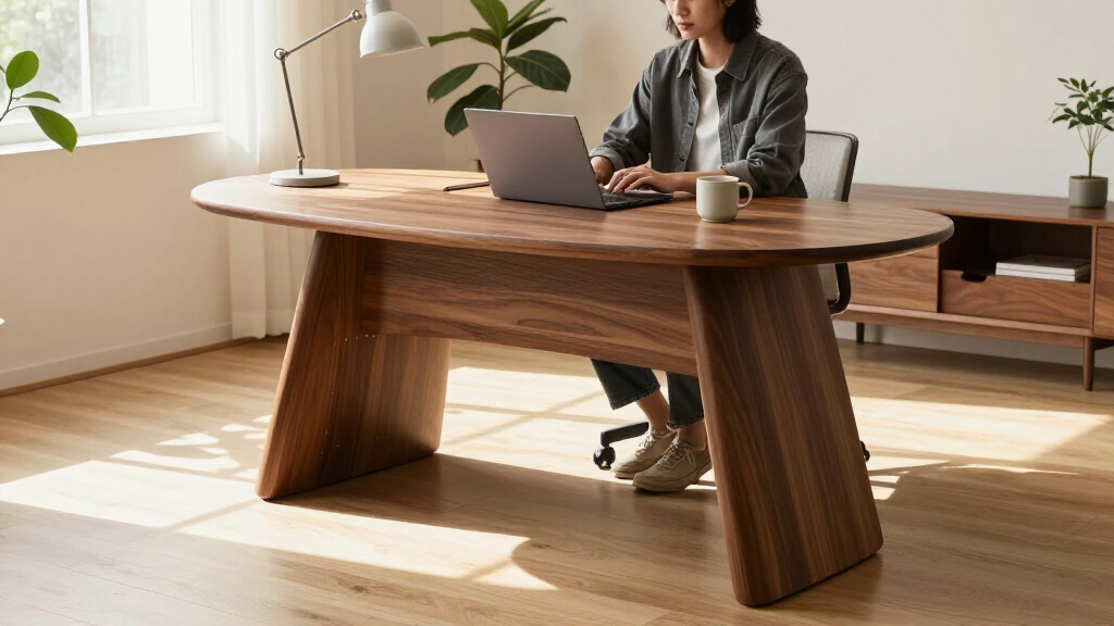 Don't Put Your Desk Against The Wall — This 'Bean Desk' Is How The Design Crowd Is Making The Most Of Their Small-ish Spaces