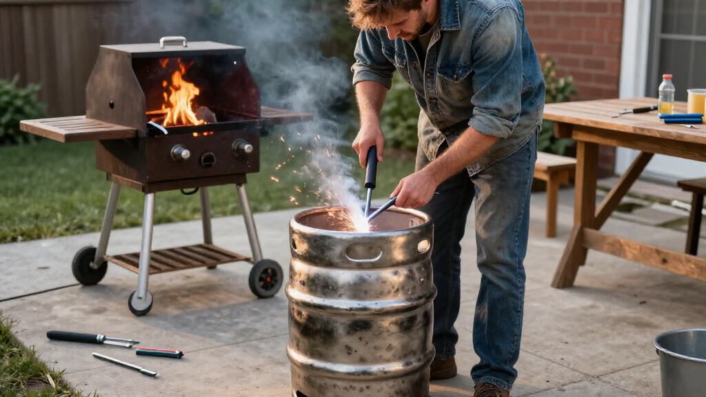 Not A Blackstone: He Builds A Portable Grill From A Beer Keg In An Impressive DIY