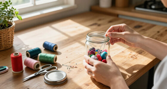 Savvy Upcyclers Transform Old Glass Jars Into A Sewing Kit With An Impressive DIY