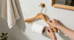Skip Traditional Toilet Paper Holders: Grab A Hanger For Rustic Charm