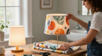 Woman Transforms Shower Curtains Into A Stunning Custom Lampshade