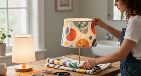 Woman Transforms Shower Curtains Into A Stunning Custom Lampshade